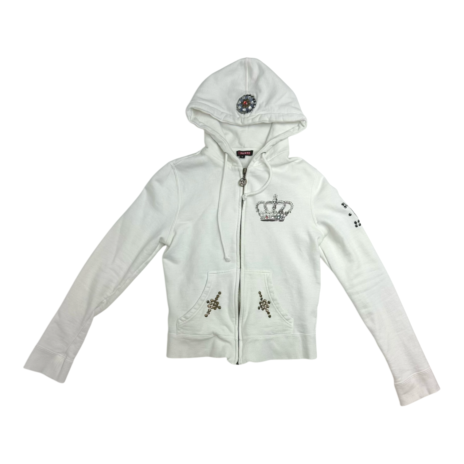 Y2K Studded Zip Up Hoodie (S)