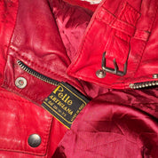 Valentino Italian Designer Red Leather Jacket (S/M)
