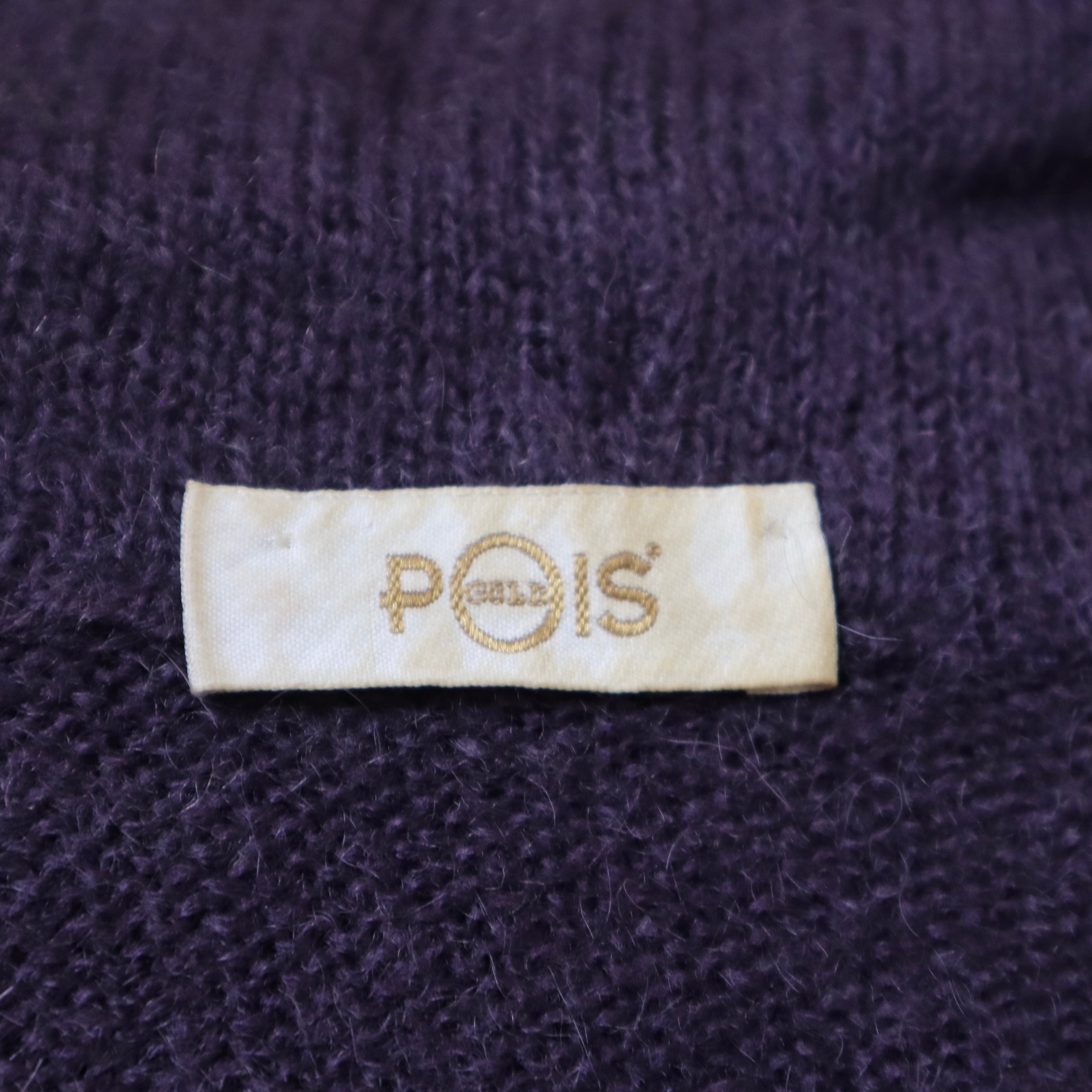 Y2K Purple Mohair Off the Shoulder Sweater (M)