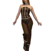 Vintage Boutique Corset & Capri Co-ordinated Set (S)