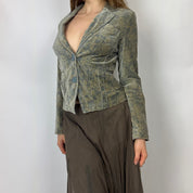 DKNY Muted Floral Velvet Blazer (S)