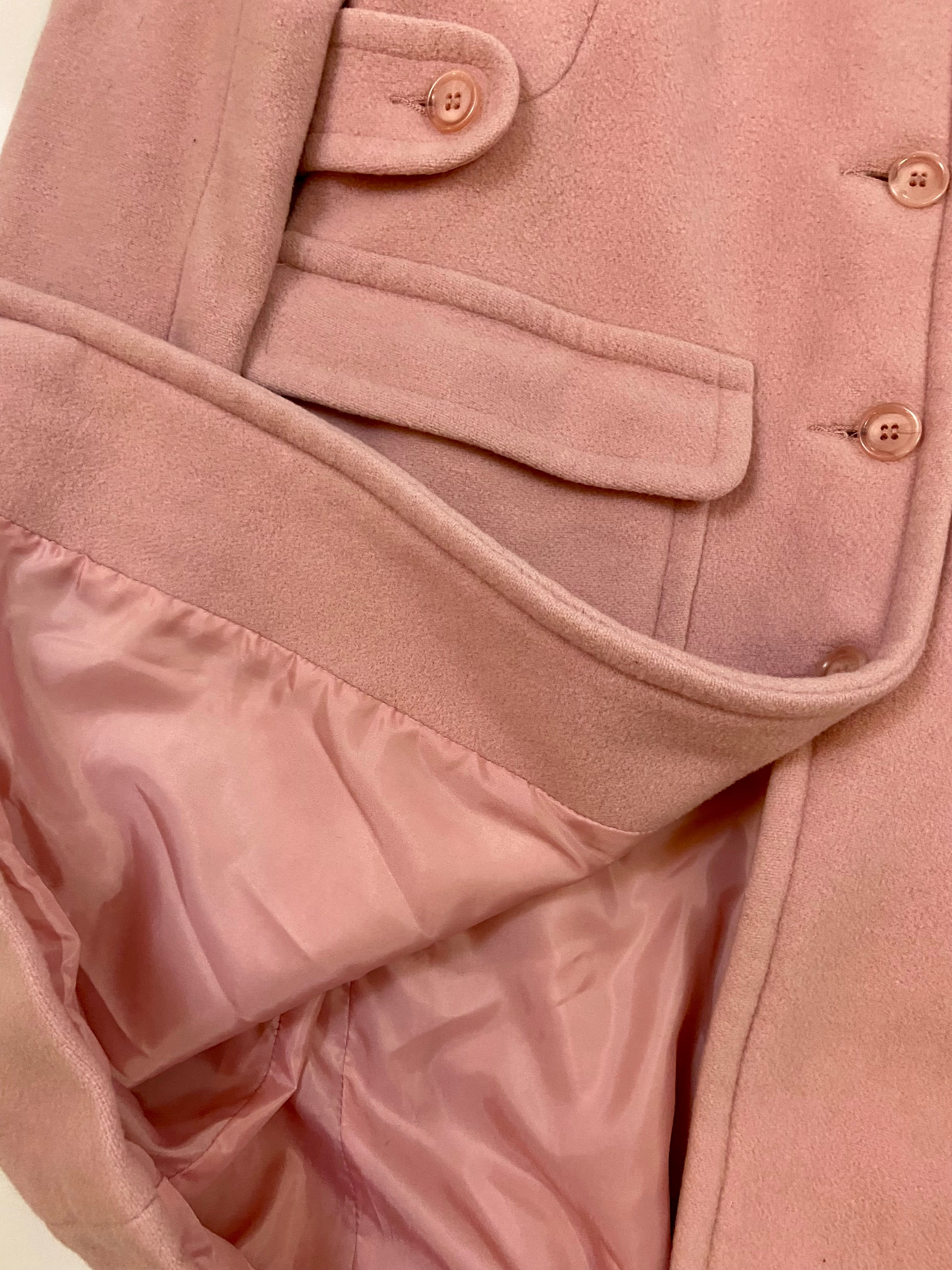 Moda International 100% wool women's pink coat