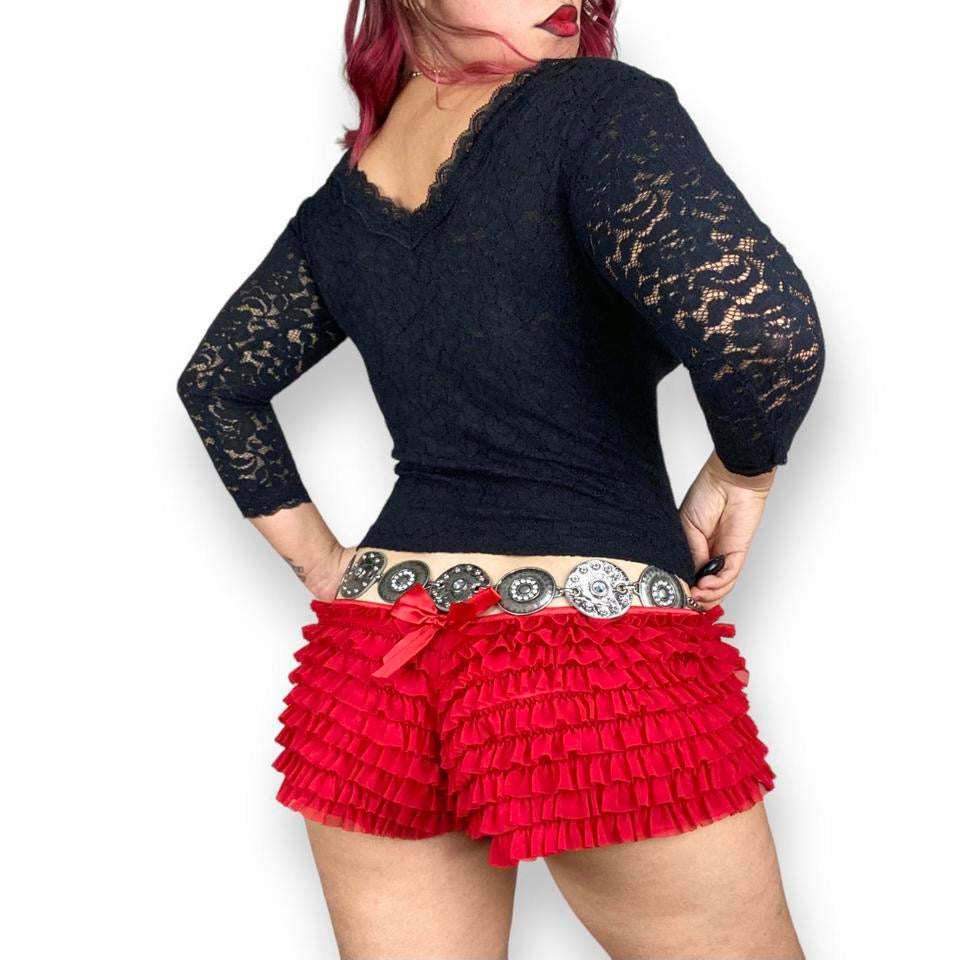 2000s Noir Lace Top (S-M)