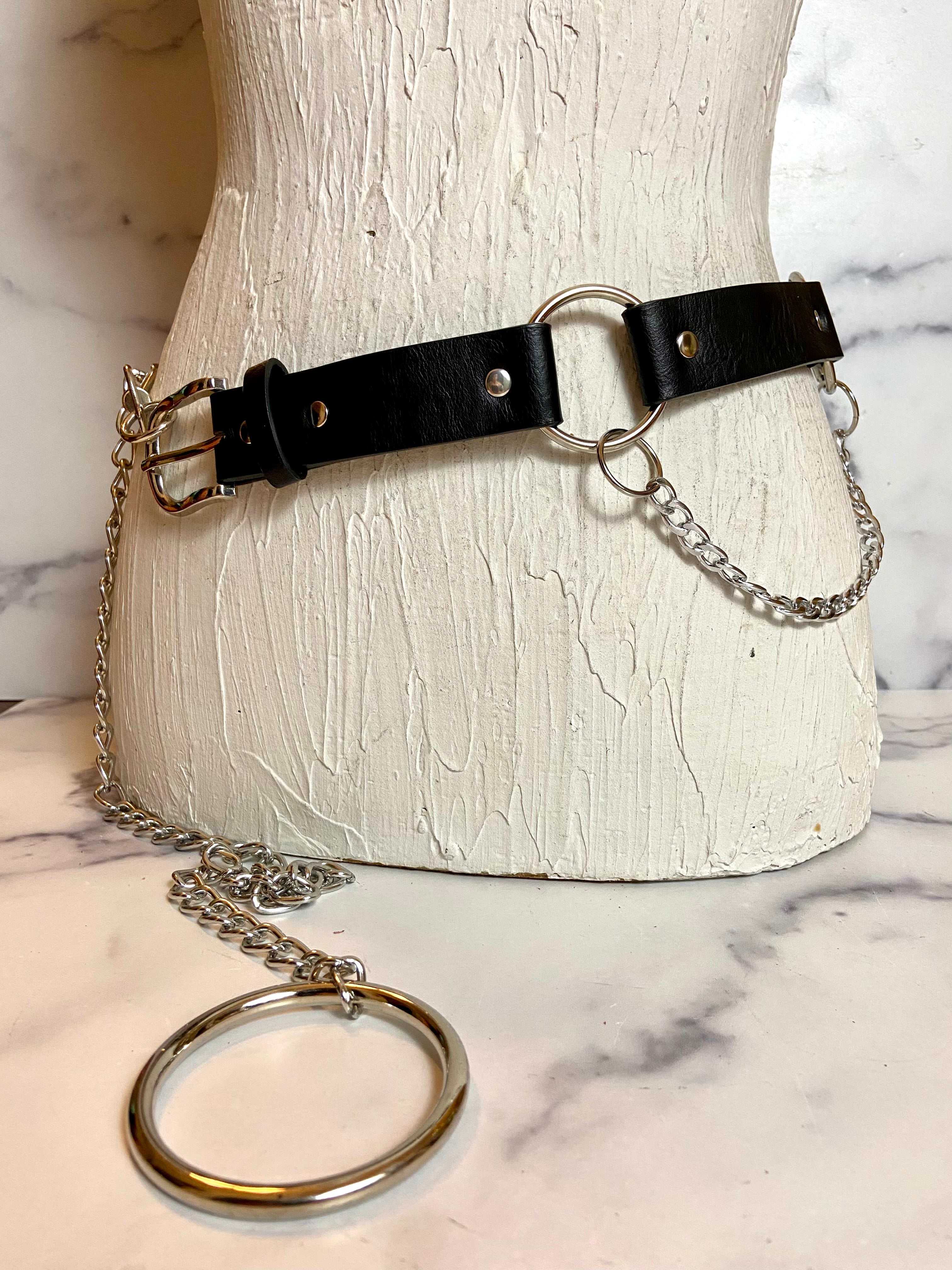 Black & metal funny belt