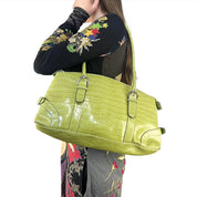 Matcha Green Croc Shoulder Bag