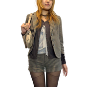 Vintage Plaid Blazer & Shorts Suit (XS)
