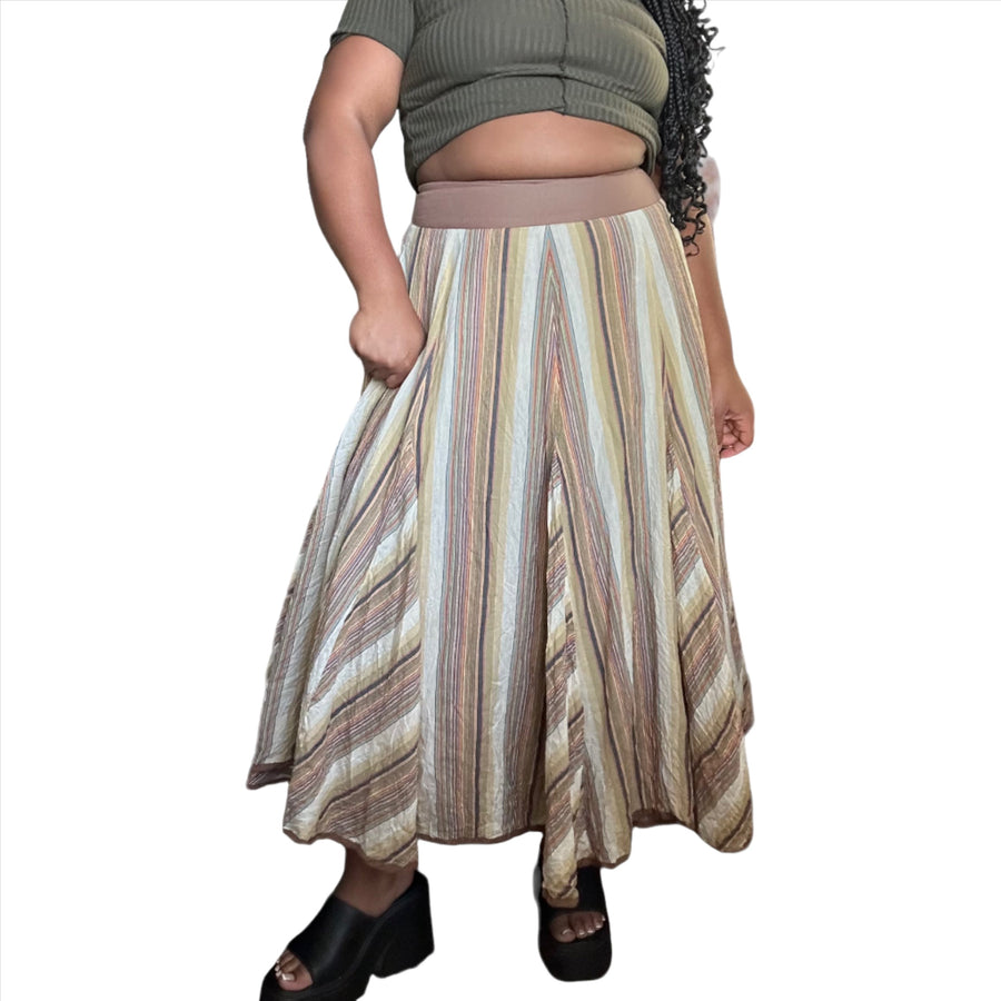 2000s Striped Boho Maxi Skirt (L)