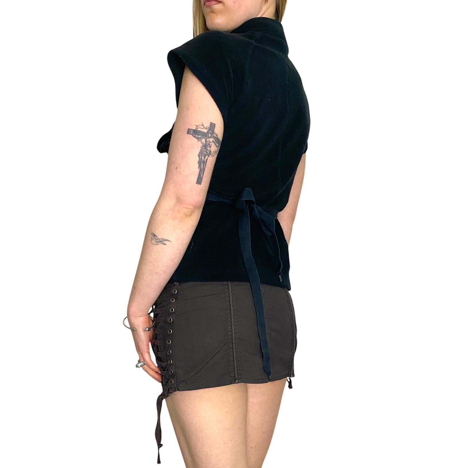 Vintage Grunge Lace Up Side Mini Skirt (S/M)