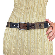Vintage Studded Leather Patchwork Belt