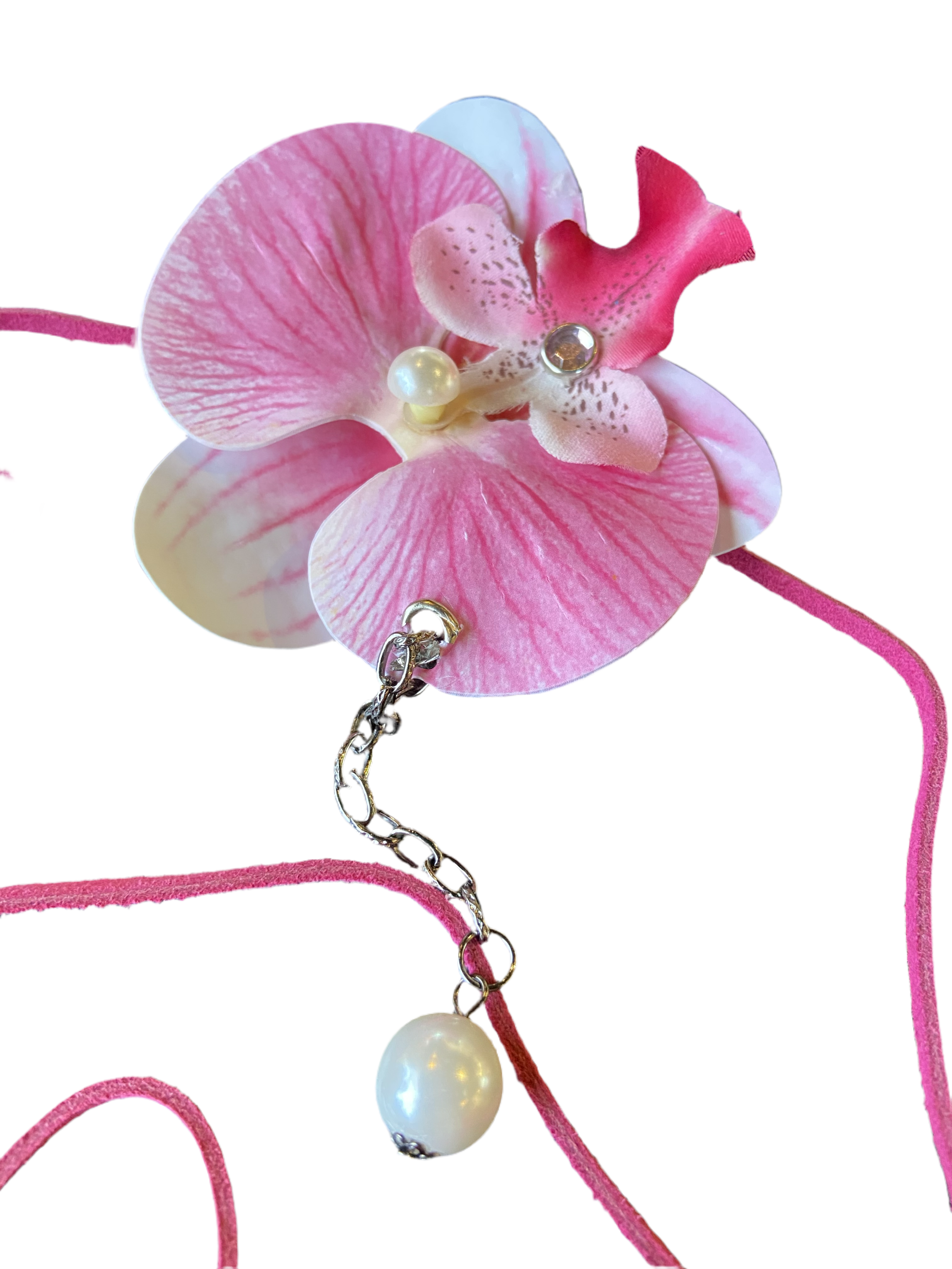 Pinky flower choker/belt