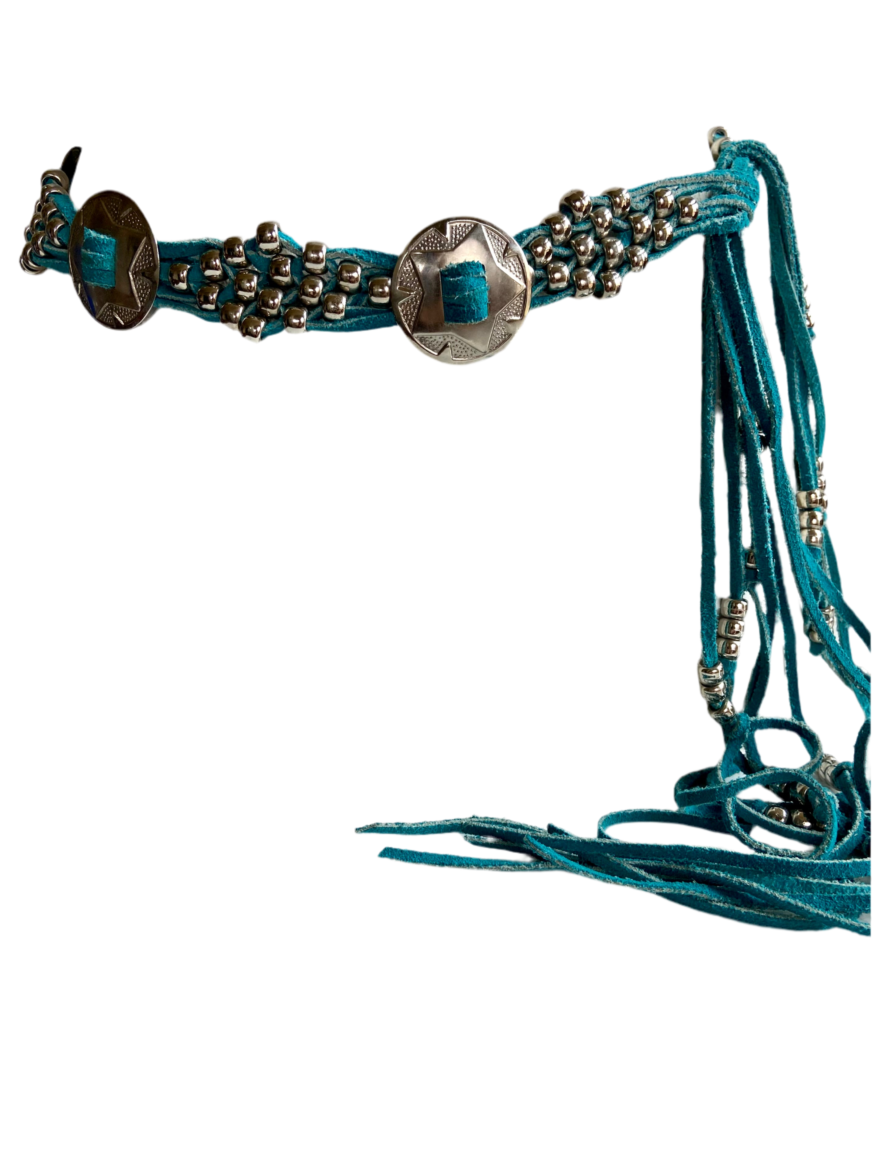 Turquoise suede leather belt
