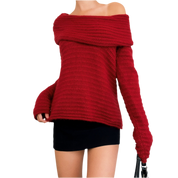 Deep Red Angora Sweater (S/M)