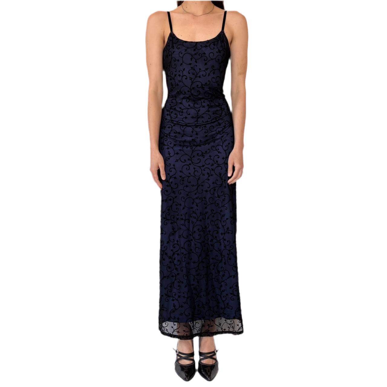 90s Velvet & Mesh Gown (M)
