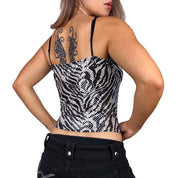 Y2K Sparkly Zebra Print Cami (L)