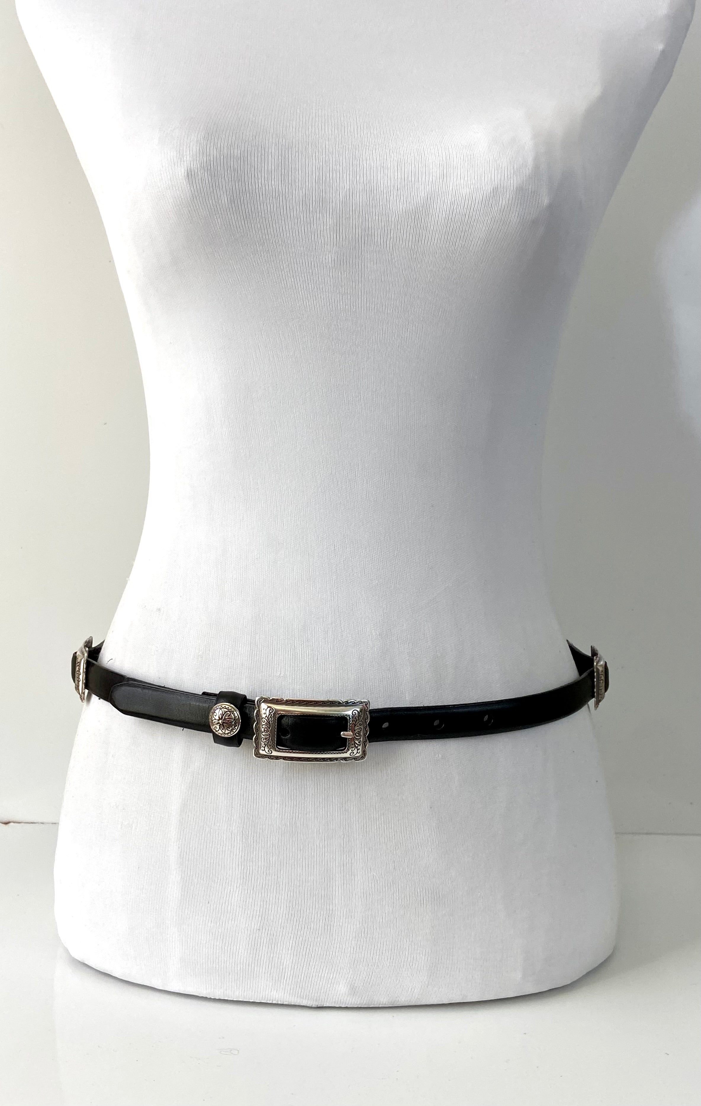 Brighton black leather belt