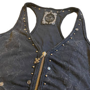 Vintage Guess Jeans Studded Waistcoat with Crucifix Charm (S-M)