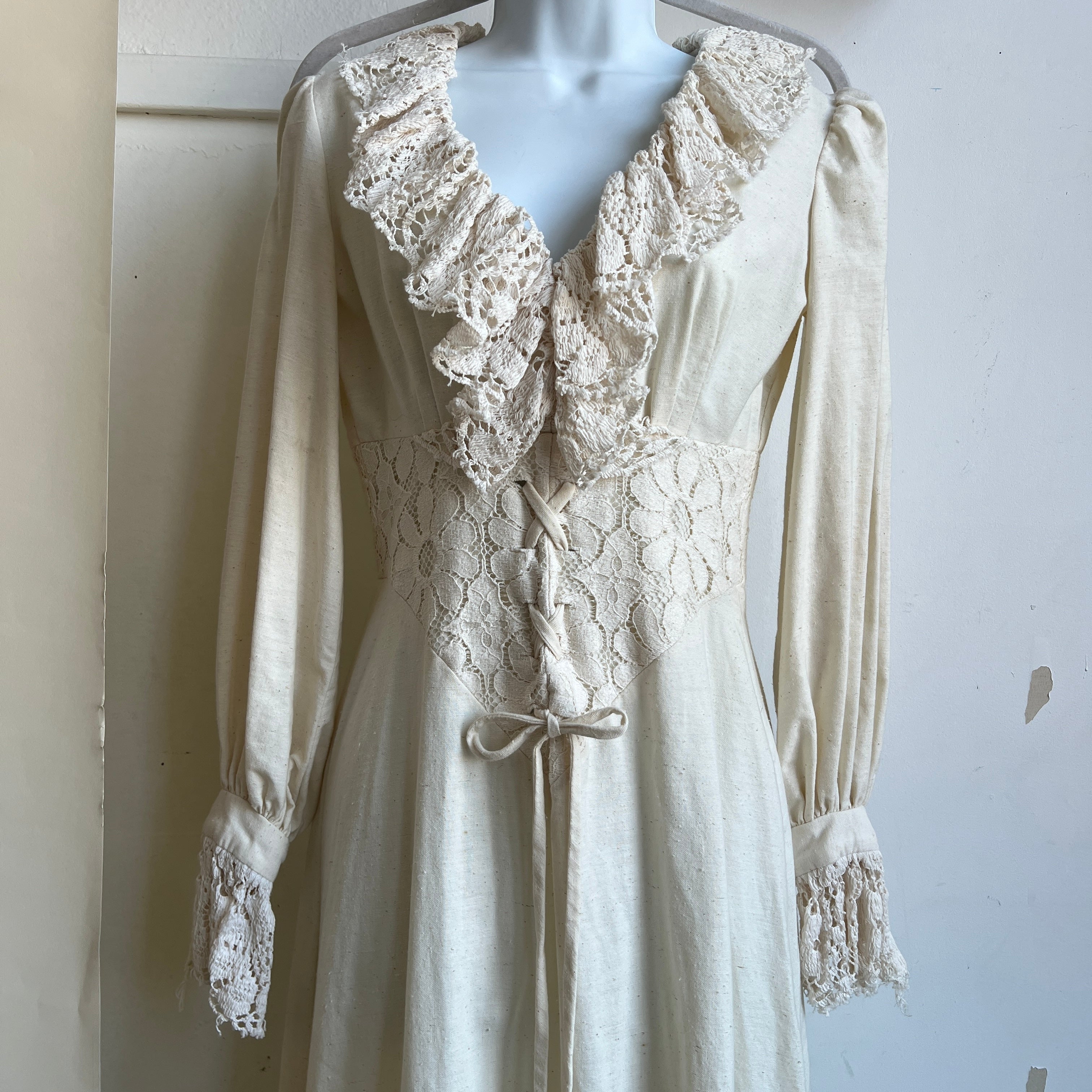 Vintage ivory prairie dress (S)