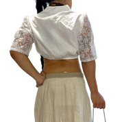 True Vintage Linen Milkmaid Maxi Skirt (M/L UK 14 small 16)