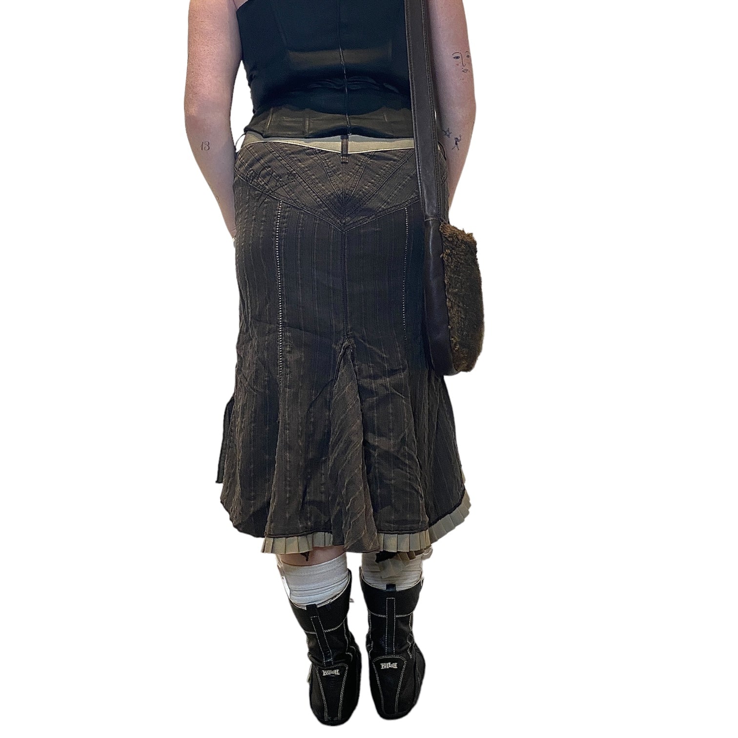 Vintage 90s Parisian Ruffle Tiered Skirt (M)