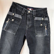 Y2K Zipper Flare Jeans (XS/S)