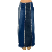 Frayed Denim Maxi Skirt (S)