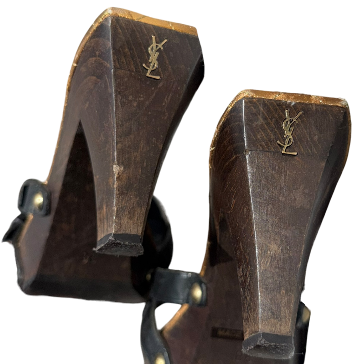 YSL Leather Wooden Kitten Heels (8)