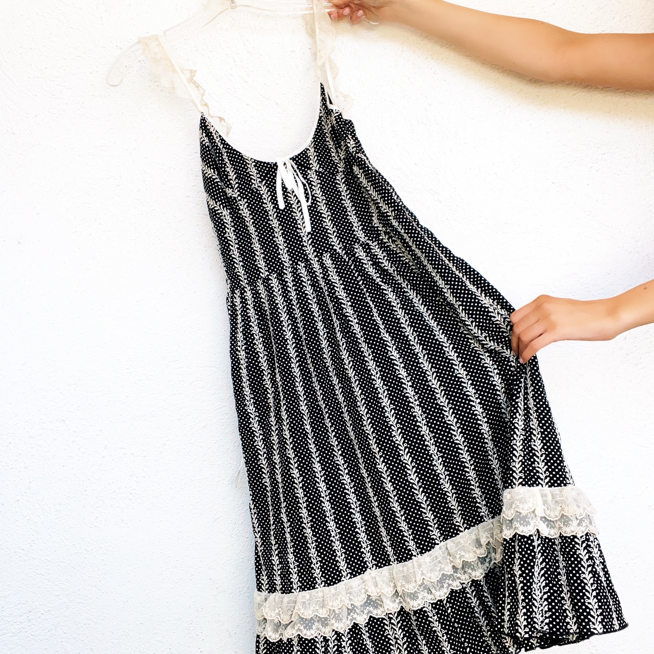 Black & Cream Embroidered Dress
