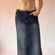 Y2K Denim Maxi Skirt (S)