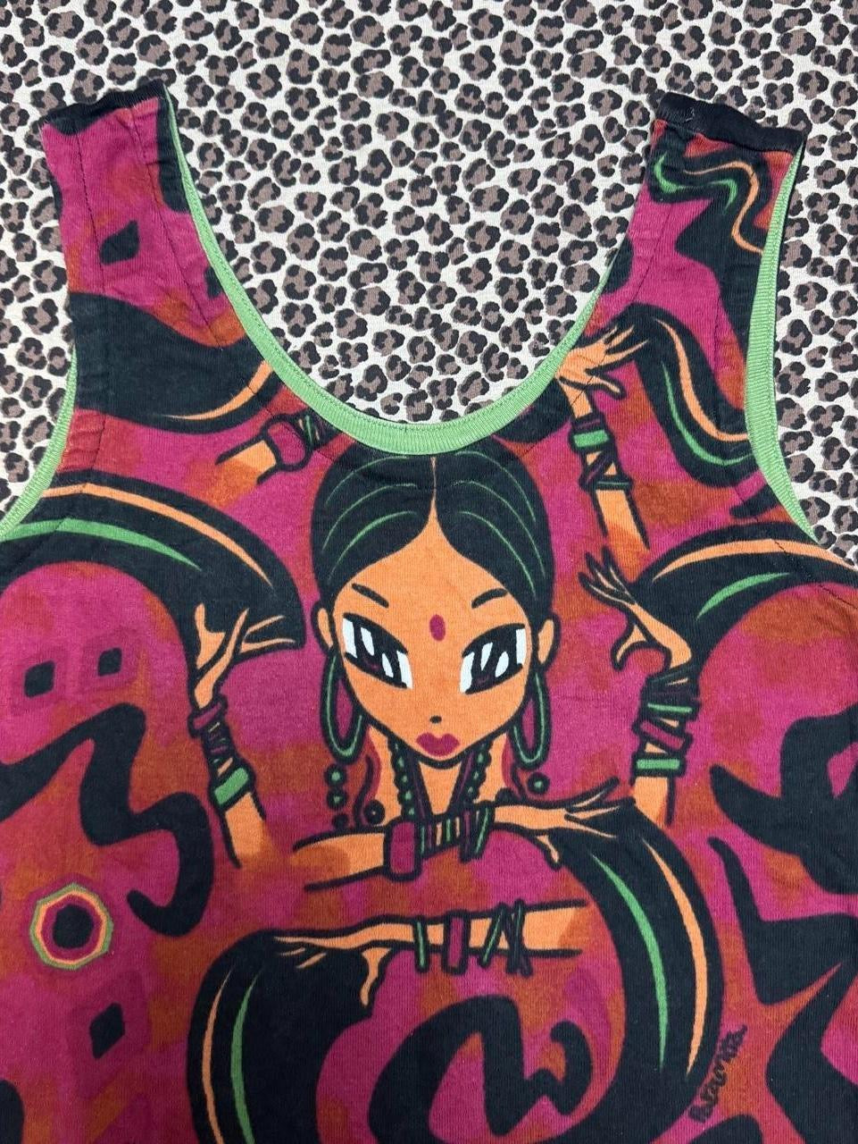 Paramita Y2K Cotton Graphic Tank Top (S/M)