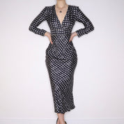 Y2K MAXMARA Silk Star Maxi Dress (S) 