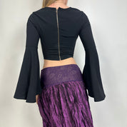 Whimsical Purple Low Rise Midi Skirt (S)