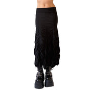 Y2K Noir Ruched Skirt (XS/S)