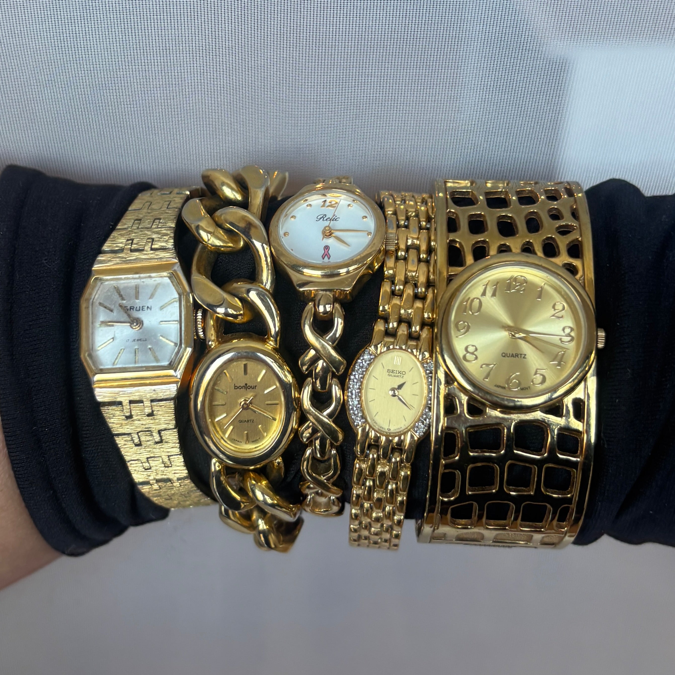 Gold Snake Cuff Watch