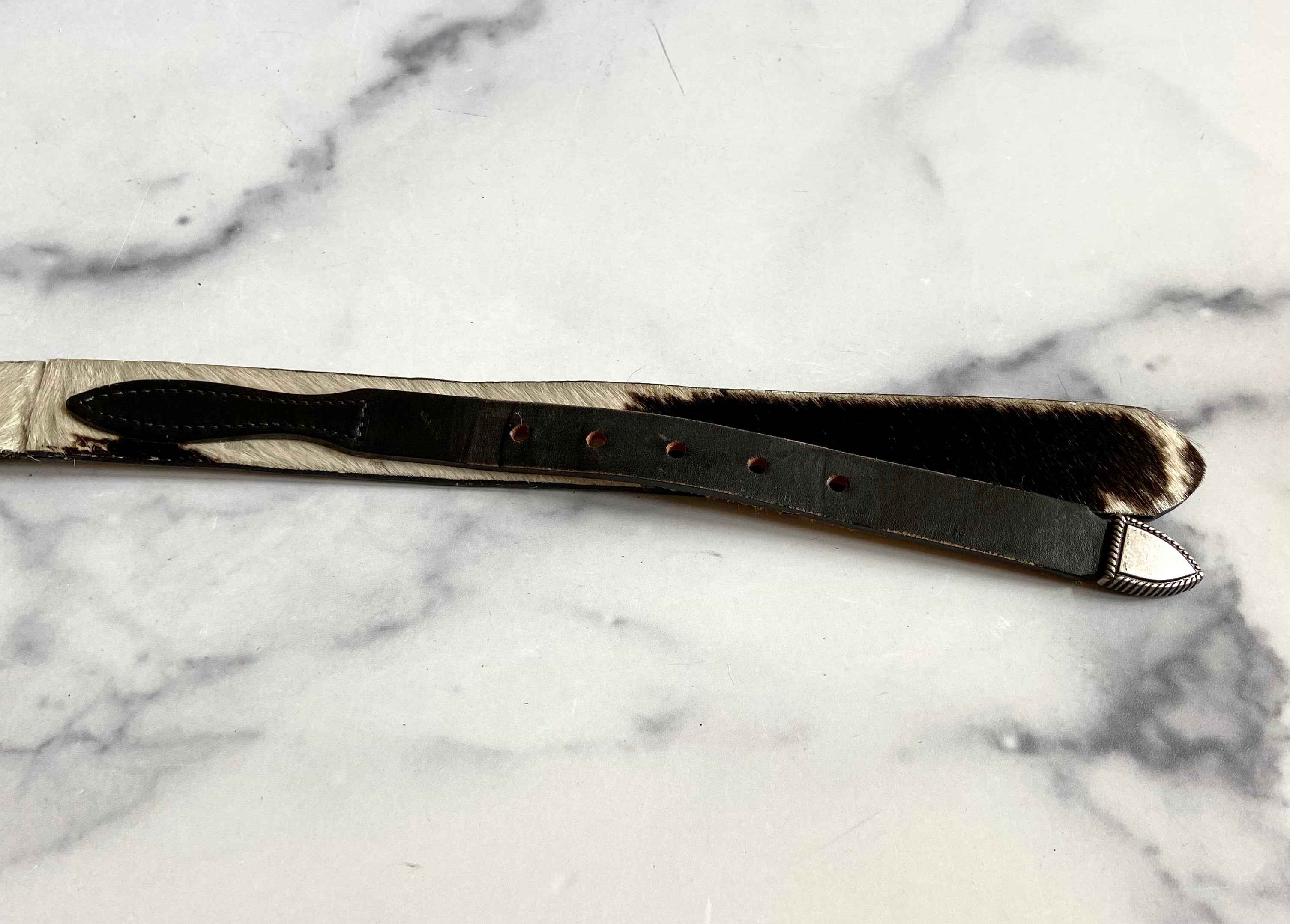 Leather hair belt