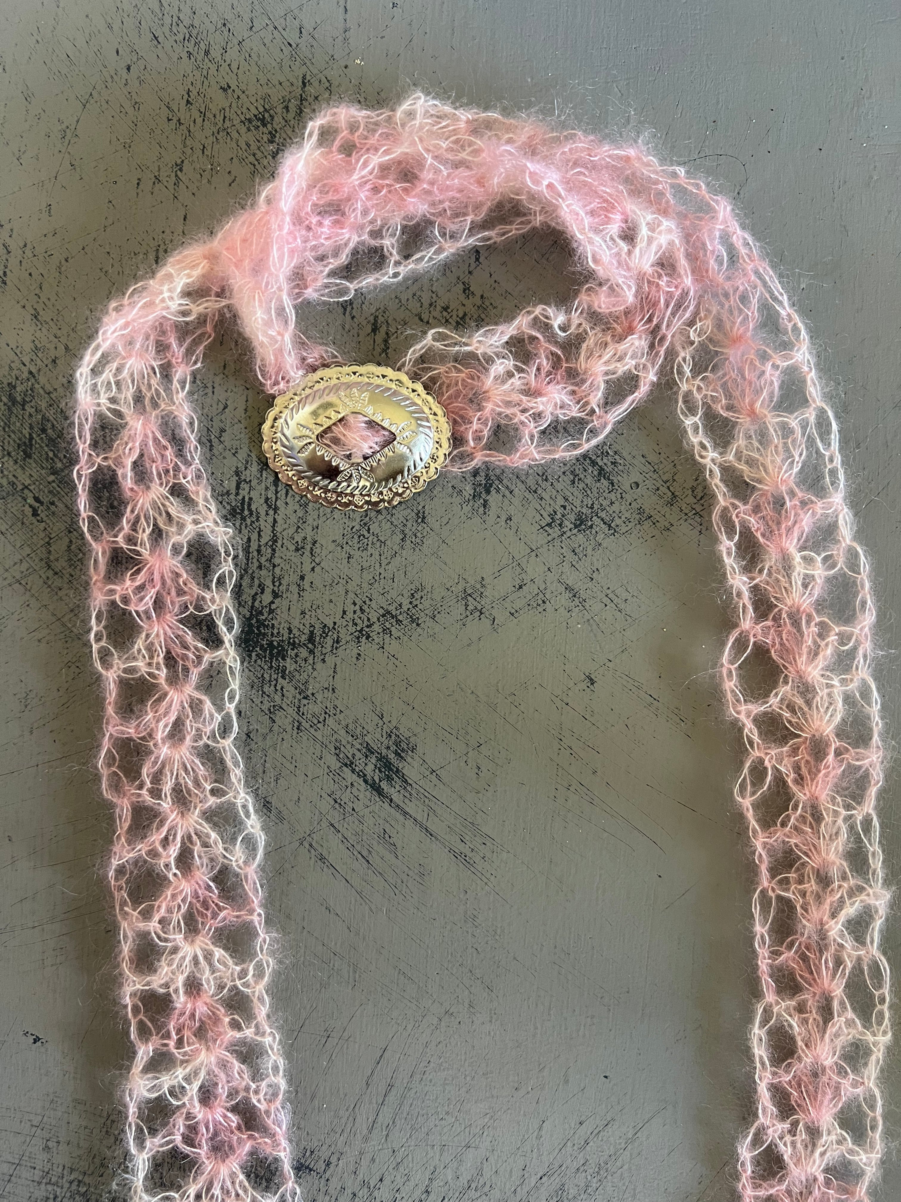 Mohair Concho Buckle Scarf