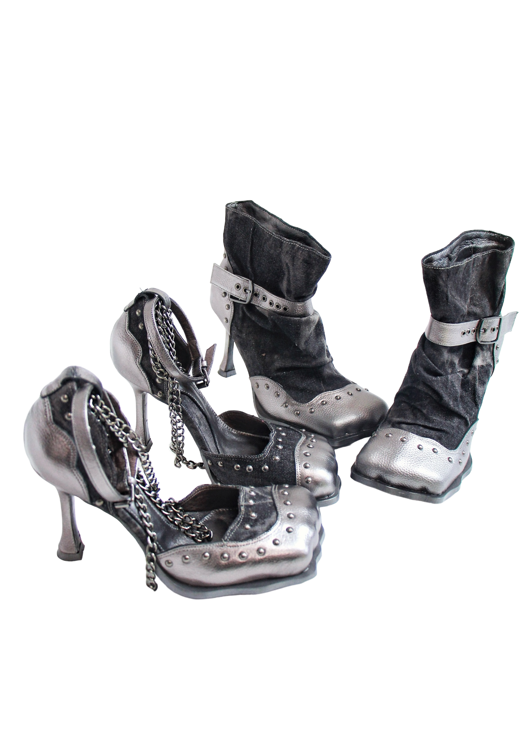 Gun Metal Square Toe Pumps (US 5-15)