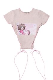 Pony Girl Lace Up ₊ ໒꒱ ‧₊. ૮ . . ྀིა⁩ Top