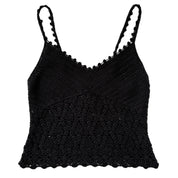 Y2K Noir Crochet Tank (M)