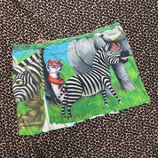 Italian Vintage Safari Animal Graphic Mini Skirt (L/XL)
