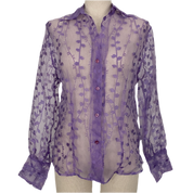 Purple Floral Organza Blouse (M)