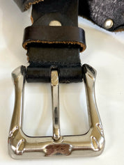 Black leather studded belt