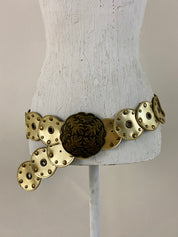 Gold leather waist belt