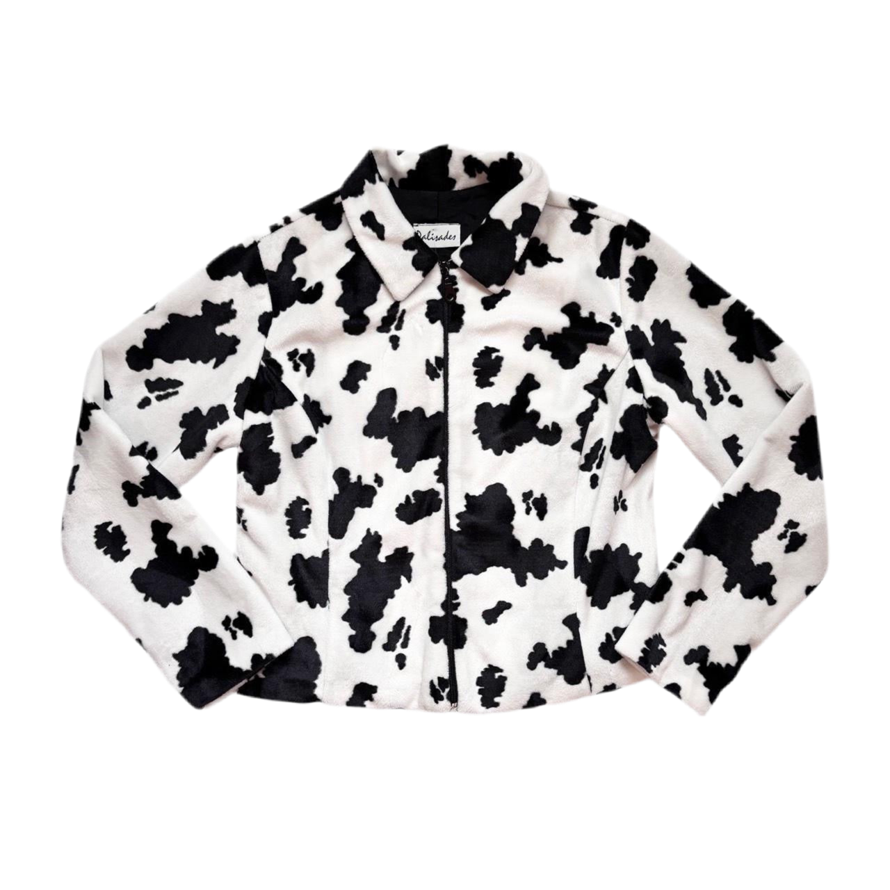 90s Fuzzy Cow Print Jacket (M)