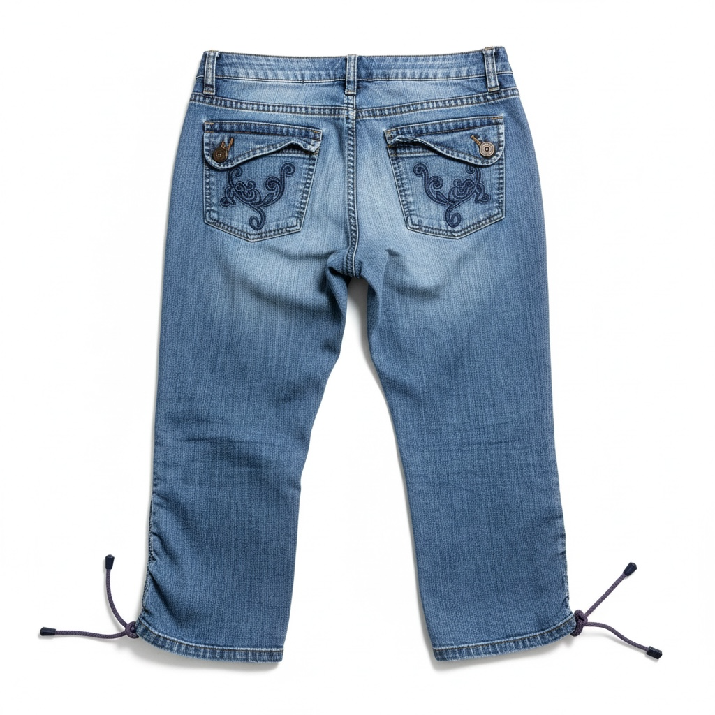 Y2K scrunch denim capris (L)