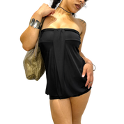 Vintage Italian Avant Garde Black Drape Bandeau Top (S)