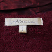 Y2K Maroon Mohair Ruffle Cardigan (M)