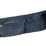 Vintage IKKS French Parisian Leather Bespoke Bag Belt (M-L)
