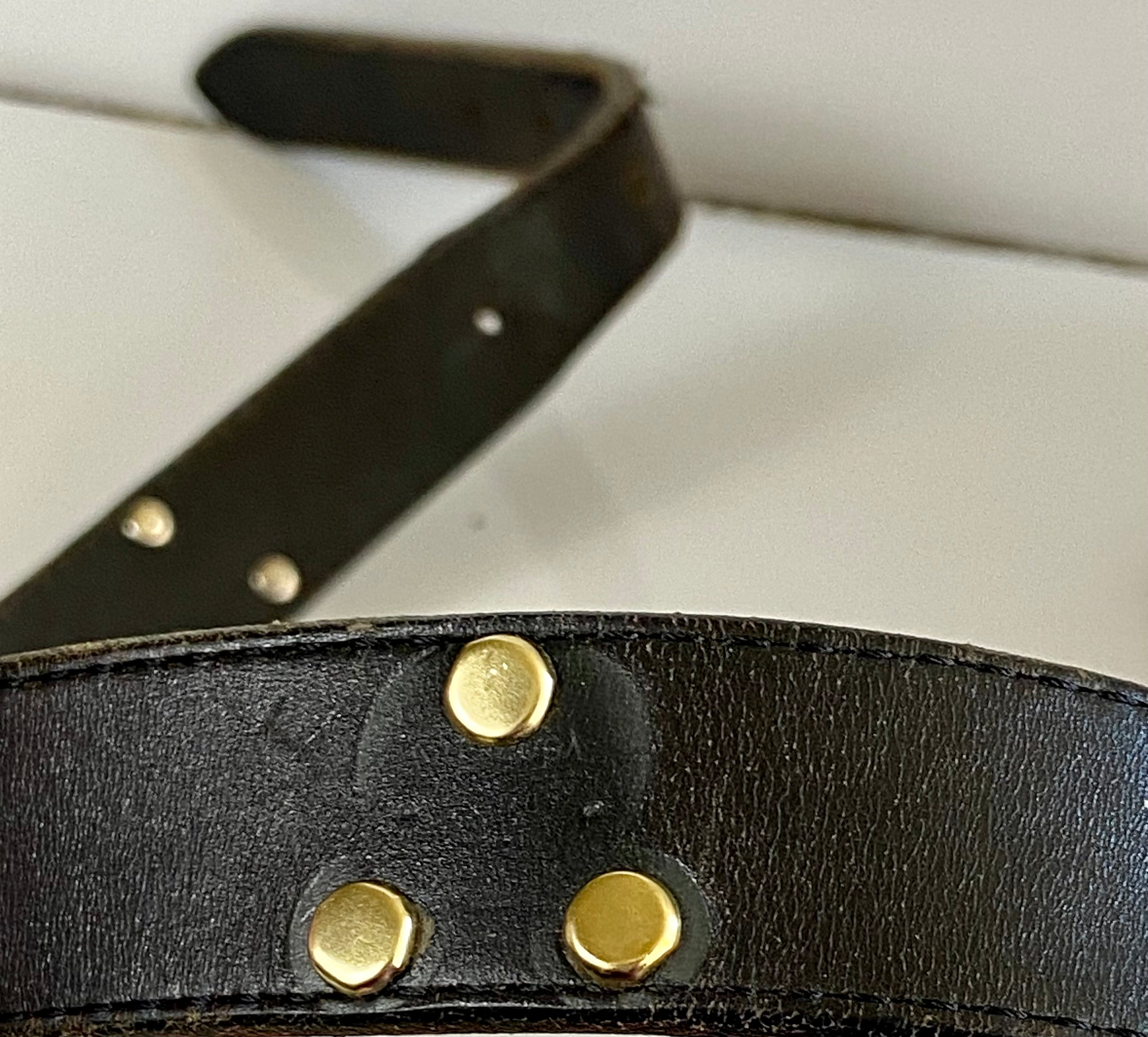 Vintage 92 Brighton Mickey & Co Disney Belt Black Leather Solid Brass