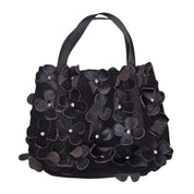 Y2K French Black Suede Flower Purse