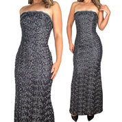 90s Beaded Lace Strapless Gown (S)